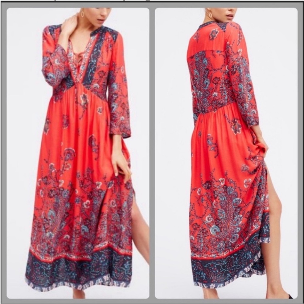 Free People If You Only Knew Maxi Dress Size Large Floral Boho